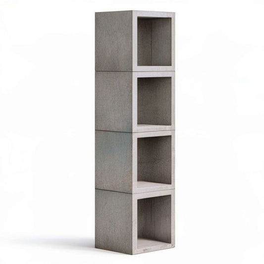 Regał na książki 40 x 35 x 160 cm w kolorze szarego betonu z laminowanej płyty wiórowej