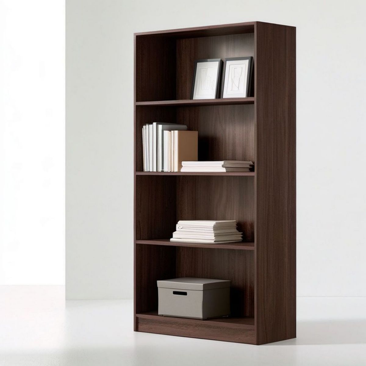 Regał z 4 półkami 180 x 80 x 30 cm, ciemny brąz, płyta laminowana